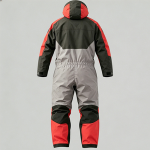 Combinaison de ski imperméable pour homme, grande taille, à capuche, avec logo personnalisé, vente en gros OEM, combinaison de <span class=keywords><strong>snowboard</strong></span> d'hiver à blocs de couleur - Product Image 2