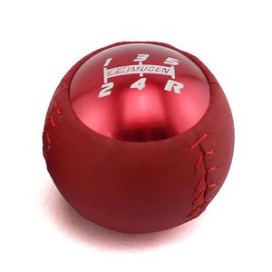 Xx Genuine Leather Aluminium Alloy Luxurious Black Red High Quality Universal Fit Portable Gear <b>Knob</b> Interior Accessory Model - Product Image 4