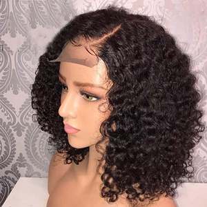 Perruque synthétique Lace Front, <span class=keywords><strong>cheveux</strong></span> courts bouclés africains, 16 pouces, dentelle HD, sans colle, naturelle et volumineuse, plusieurs tailles courtes - Product Image 1