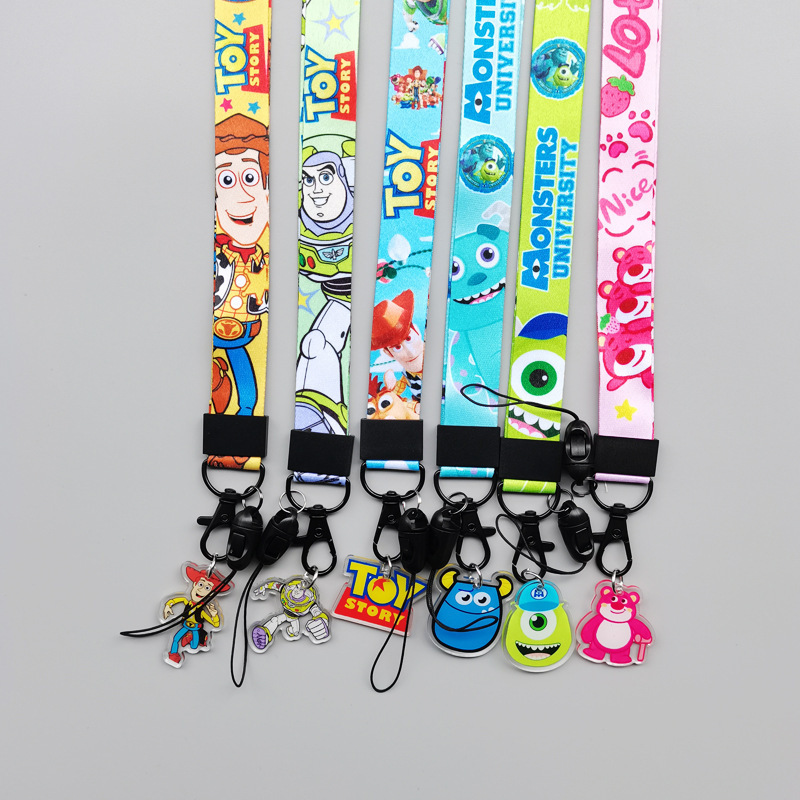 Custom Logo Cartoon Cute Toy Story Buzz Alien Woody Strawberry Bear Lanyards Anti-Lost Lanyards Phone Card Accessories Lanyards Image 2