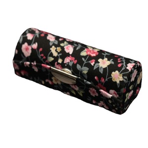 <b>Floral</b> Patterned Lipstick Case Fabric Storage <b>Box</b> With Mirror For Makeup Organizers 8.5cm Length Beijing Origin - Product Image 5