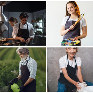 Tạp dề trơn có logo tùy chỉnh dành cho nữ với 2 túi, màu đen, tạp dề đầu bếp chuyên nghiệp dùng cho nhà bếp, nấu ăn, nhà hàng, nướng BBQ, vệ sinh - Product Image 2
