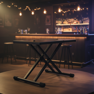 Mesa de DJ Portátil con Altura Ajustable, Base Cruzada de Metal, Diseño Moderno y Minimalista para Bar - Product Image 2