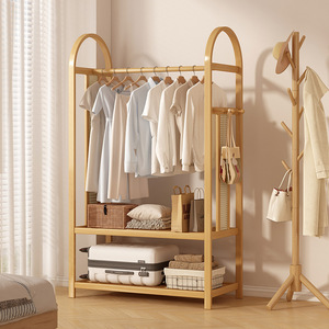 Floor-standing coat <b>rack</b>, multi-functional <b>clothes</b> storage <b>rack</b>, suitable for bedroom and living room, simple and modern style. - Product Image 3
