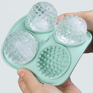 Vendita calda in Silicone Hockey su ghiaccio ghiaccio cubo stampi calcio basket Rugby riutilizzabile 4 cubetti di ghiaccio vassoi con coperchio stampi - Product Image 3