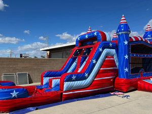 Structure gonflable commerciale tout-en-un : toboggan aquatique et sautier pour enfants et adultes - Product Image 1