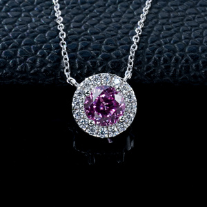 Collier en argent 925 avec saphir Padparadscha cultivé - Product Image 2