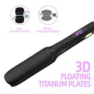 Plancha profesional de pelo de queratina para salón de titanio nano, plancha plana con etiqueta privada lcd - Product Image 3