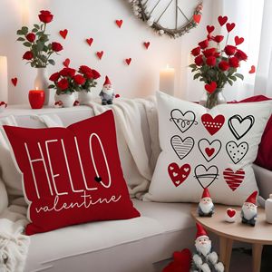 Valentine's Day Love Pillow TEMU New Red Couple Pillow Cover Linen Printed <strong>Letter</strong> Pillow Sofa <strong>Cushion</strong> - Product Image 3