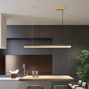 All-Copper Minimalist Luxury <b>Dining</b> Room Chandelier Linear Design Scandinavian Style for Bar Counter Tea Room <b>Lighting</b> Fixture - Product Image 2