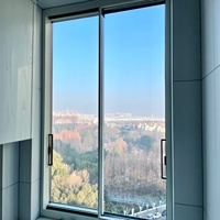Ventana Corredera de Aluminio con Rotura de Puente Térmico de 3 Vías, Resistente al Viento y al Agua, para Viviendas Residenciales, Estilo Moderno Minimalista, Tamaño Personalizado