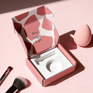 Boîte en carton ondulé personnalisée, dégradé rose, imprimé vache, emballage cosmétique, boîte d'expédition pour produits de maquillage et de soin des lèvres - Product Image 4