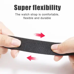 Cổ phiếu có sẵn co giãn nhiều màu thể thao đồng hồ vải dệt dây đeo bện vòng lặp kép Nylon ban nhạc đồng hồ coolyep cho Apple xem - Product Image 4