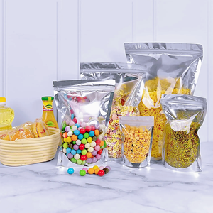 Cấp thực phẩm đứng lên túi túi với cửa sổ trong suốt có thể khóa lại dây kéo bằng nhôm có thể khóa nhiệt để lưu trữ thực phẩm - Product Image 6