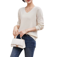 Offres Spéciales ordinateur pull tricoté pull femme col en V 100% laine pull femme