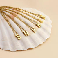 Collar con Colgante de Letra Inicial en Inglés, de Acero Inoxidable JY, Chapado en Oro de 18K, con Nombre Personalizado, Regalo de Cumpleaños