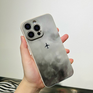 Nubes oscuras Avión Impresión Borde recto Silicona TPU Funda para teléfono móvil para Iphone X Xr Xs 11 12 13 14 15 16 17 Pro Max - Product Image 3