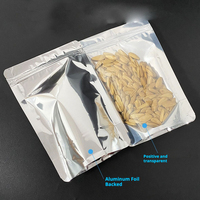 Sacs d'emballage personnalisés en Mylar, pochettes verticales, sacs à fermeture éclair avec fenêtre transparente occultante pour grains de café, noix, aliments pour animaux de compagnie, vente en gros