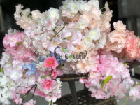 Fleurs artificielles de salle de mariage rose clair branche de fleur de cerisier en soie faux Sakura pour décorations