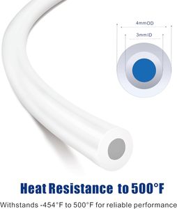 Tube en PTFE <span class=keywords><strong>Teflon</strong></span> pour imprimante 3D - <span class=keywords><strong>Filament</strong></span> de 1,75 mm, 4 mm de diamètre extérieur x 2 mm de diamètre intérieur, transparent, résistant aux hautes températures, tube flexible pour extrudeuse - Product Image 3