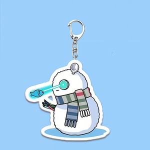 Porte-clés en acrylique mignon motif bonhomme de neige de dessin animé, idéal pour les fans, comme ornement de sac ou cadeau de merchandising pour étudiants, disponible en gros. - Product Image 5