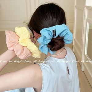 Elegant Versatile High-End Sports Hair Band Solid Color <b>Puff</b> Fabric Scrunchie for Summer Bright Ponytail Sports Entertainment - Product Image 3