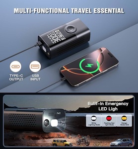 Máy bơm hơi lốp xe Máy nén khí cầm tay Máy bơm không khí mini không dây cầm tay có đồng hồ đo áp suất kỹ thuật số 150PSI 3X bơm hơi nhanh - Product Image 6