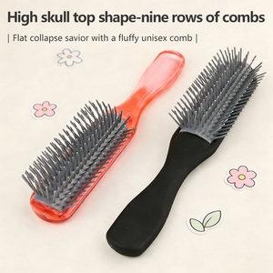 Peine <span class=keywords><strong>de</strong></span> nailon <span class=keywords><strong>de</strong></span> <span class=keywords><strong>nueve</strong></span> filas personalizado, profesional para salón, con dientes tipo pegamento, tamaño grande para peluquerí<span class=keywords><strong>a</strong></span> y cuidado del cabello en el hogar - Product Image 2