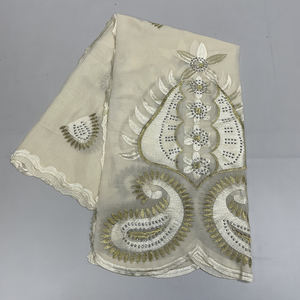 SE-519 all'ingrosso donna di ottima qualità in cotone 100% ricamato di lusso grande sciarpa avvolgente Hijab Hijab Soie De Medine - Product Image 5