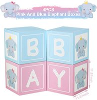 Boîtes de douche de bébé éléphant décorations de fête d'anniversaire boîte de ballon de douche de bébé avec lettres pour les fournitures de fête de révélation de sexe
