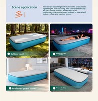 Matelas gonflable transfrontalier à pompe intégrée, simple/double, à gonflage automatique par un seul bouton, amovible, facile à nettoyer, en coton