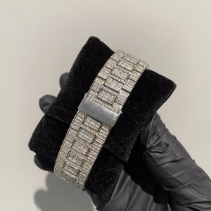 Montre automatique en acier inoxydable personnalisée, style hip-hop, entièrement sertie de diamants, testée au diamanttesteur - Product Image 5