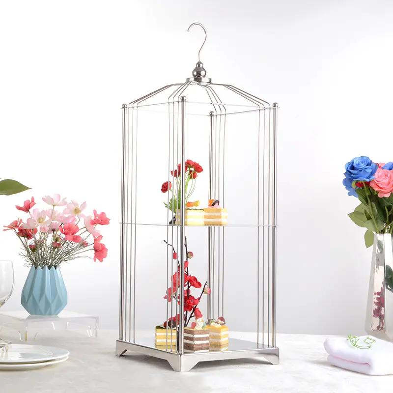 Mỹ Thiết Kế 3 Tier Bánh Cưới Đứng Đúc Nhôm Món Tráng Miệng Sinh Nhật Platter Cho Bánh Phục Vụ Mạ Vàng Kích Thước Lý Tưởng Nhà D