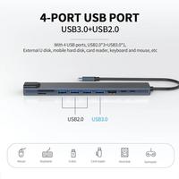 10 in 1 Aluminium Alloy USB-C Multiport Docking Station USB3.0 4K30Hz HDTV RJ45 Ethernet Pembaca Kartu SD/TF Hub Pengisian Daya PD100W Stok Tersedia