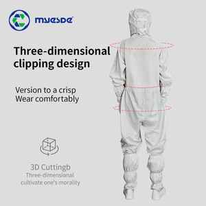 하이 퀄리티 빨 수 있는 먼지 없는 정전기 방지 클린룸 점프 슈트 <span class=keywords><strong>Esd</strong></span> 정전기 방지 의류 클린룸 산업 - Product Image 3