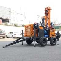 SM200 Petite Foreuse de Puits d'Eau Portable sur Roues, Hydraulique Diesel, Machine de Forage 200m, Fabricant pour l'Irrigation des Terres Agricoles