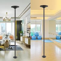 Barre de danse en acier carbone noir de 45 mm avec modes statique et rotatif, barre réglable en hauteur pour la remise en forme à domicile et dans la chambre