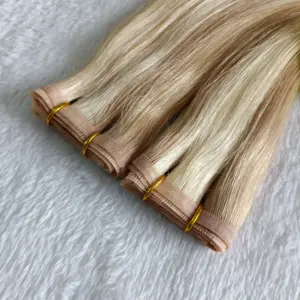 Top Grade Double Drawn Flat Hair Weft Ombre Top Grade Seamless Thin Human Hair Extension
