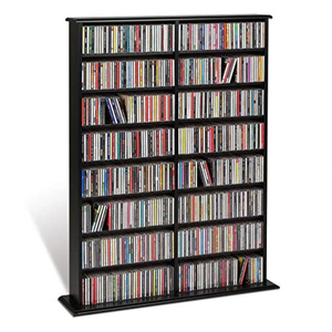 Meuble de rangement multimédia certifié BSCI, double <span class=keywords><strong>colonne</strong></span>, pour <span class=keywords><strong>CD</strong></span>/DVD, étagère de rangement multimédia, autoportant, <span class=keywords><strong>noir</strong></span>, organisateur de jeux - Product Image 2