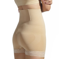 Culotte gainante taille haute sans couture, respirante, à maintien ferme, effet ventre plat, en dentelle, pour femmes grandes tailles