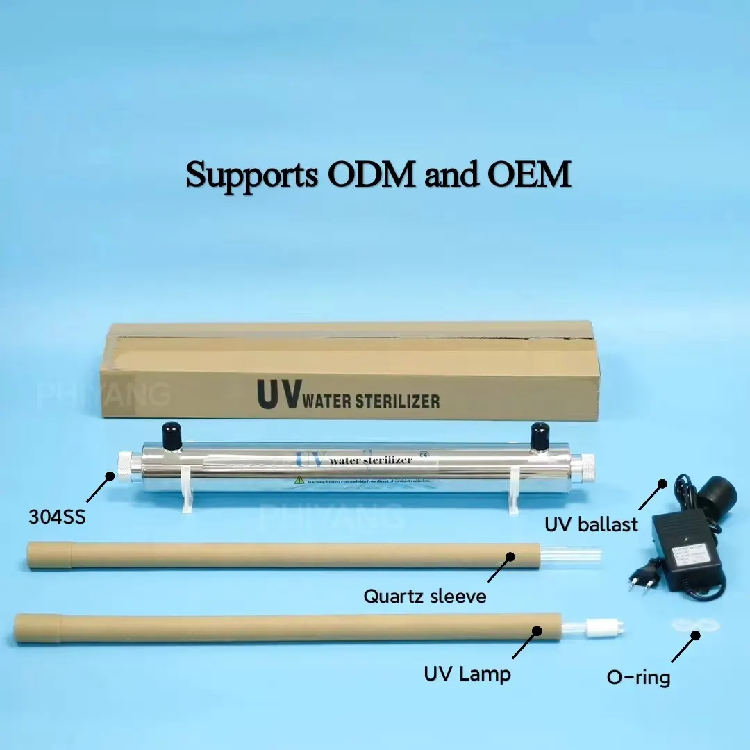 Aqua Ultraviolette Lampen 2gpm Uv Licht 16W Waterbehandeling Machines Voor Omgekeerde Osmose Waterfiltersysteem