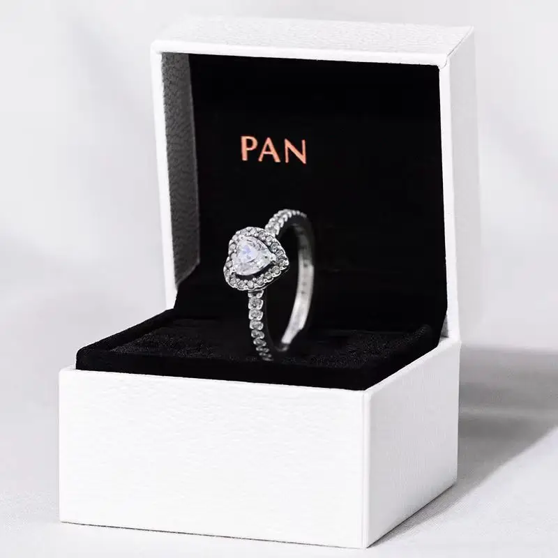 Nhẫn bạc 925 nhẫn trái tim quý phái Thiết kế tình yêu lấp lánh đơn giản tinh tế nhẫn nữ