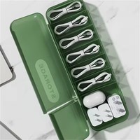 Boîte de rangement pour câbles de données de haute qualité avec couvercle, organisateur de câbles de bureau pour écouteurs et chargeurs