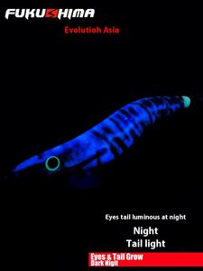 FUKUSHIMA 3.5 21G EGI JIGS Laser verre brisé Flash nuit lueur son en bois crevettes leurre poisson calmar appât - Product Image 4