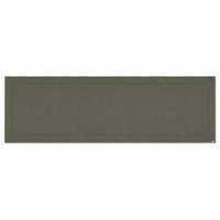 Chemin de table en lin lavé vert olive, bordure festonnée faite main, élégant, taille personnalisée, broderie, motif uni, écologique
