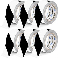 Lot de 6 bandes de sécurité en vinyle noir et blanc, 2 pouces x 36 yards, adhésif double face, durable, pour marquage au sol des entrepôts