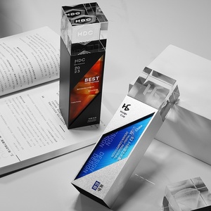 كأس جائزة كريستال مخصص بتصميم إبداعي منقوش، جائزة راقية للاجتماع السنوي للموظفين المتميزين، كأس من الخشب الصلب والمعدن - Product Image 4