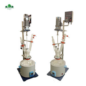 HJLab Reactor de vidrio de fondo redondo de capa única química de laboratorio pequeño de 5L con baño de calefacción - Product Image 4