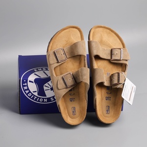 Sandalias <span class=keywords><strong>Arizona</strong></span> de Cuero Genuino Estilo Birkenstock, Precio de Fábrica al por Mayor, Zapatos Cómodos de Playa para Verano - Product Image 1