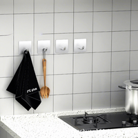 Crochet de cuisine multifonctionnel blanc mural en acier inoxydable 304, sans perçage, adhésif puissant, robuste, pour usage transfrontalier